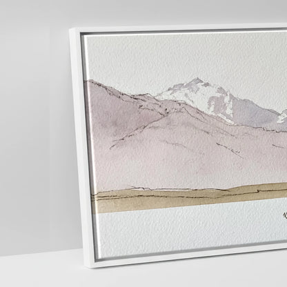 Quiet of the Range - artwork detail in a white float frame