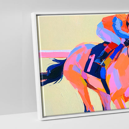 Vivid Finish Line - artwork detail in a white float frame