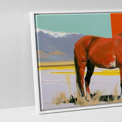 Painted High Country - artwork detail in a white float frame