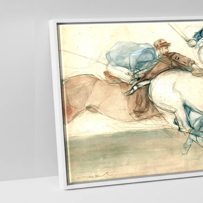 The Polo Sequence - artwork detail in a white float frame