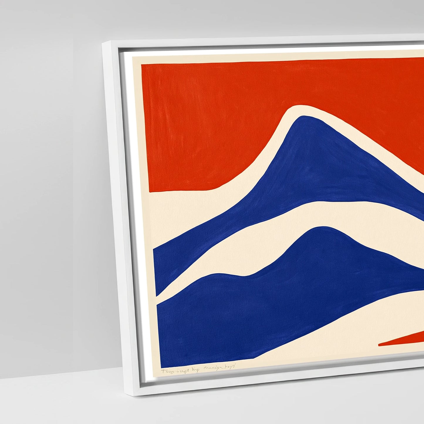 Cobalt Peaks Equine - artwork detail in a white float frame