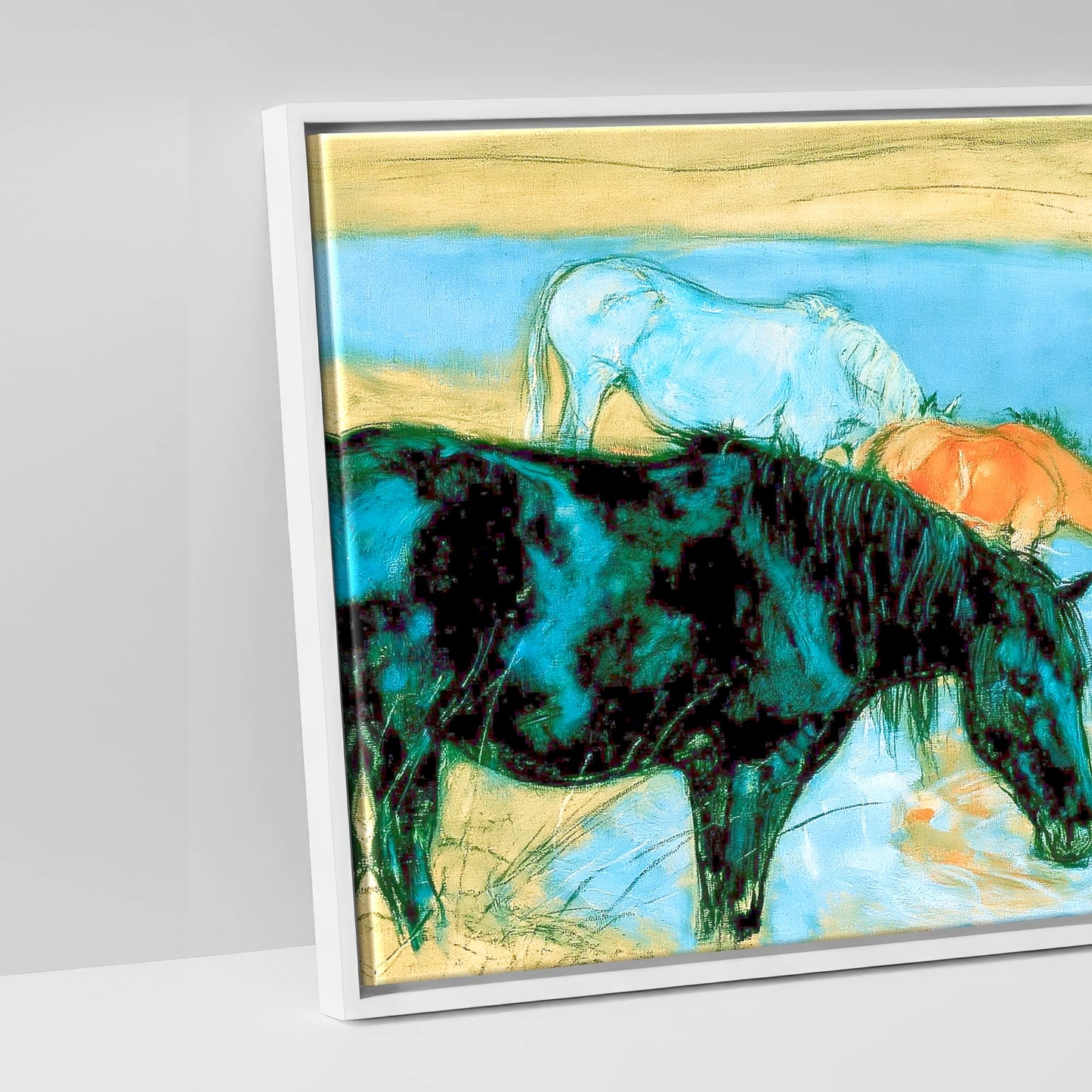 The Cerulean Stream - artwork detail in a white float frame