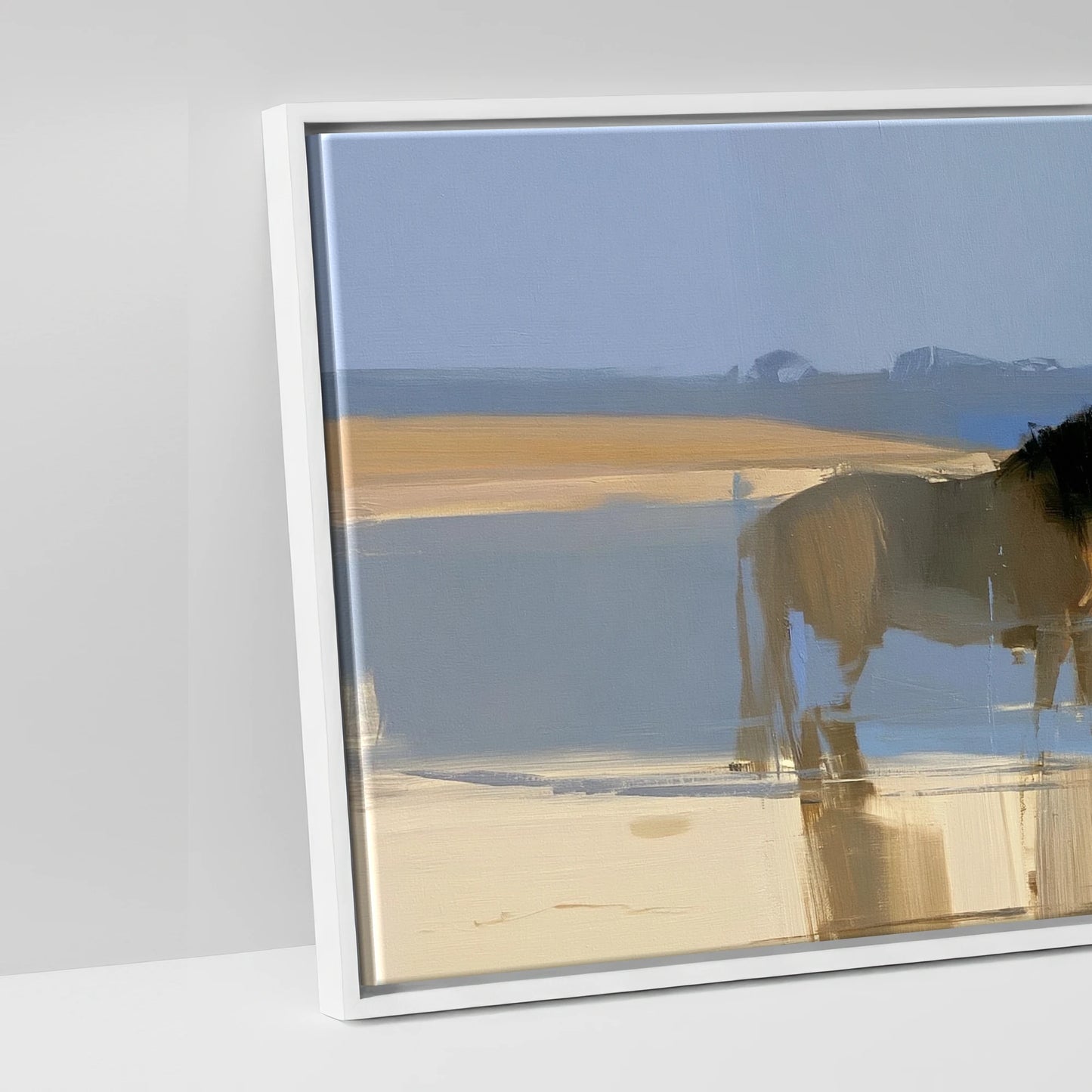Stillness in the Shallows - artwork detail in a white float frame
