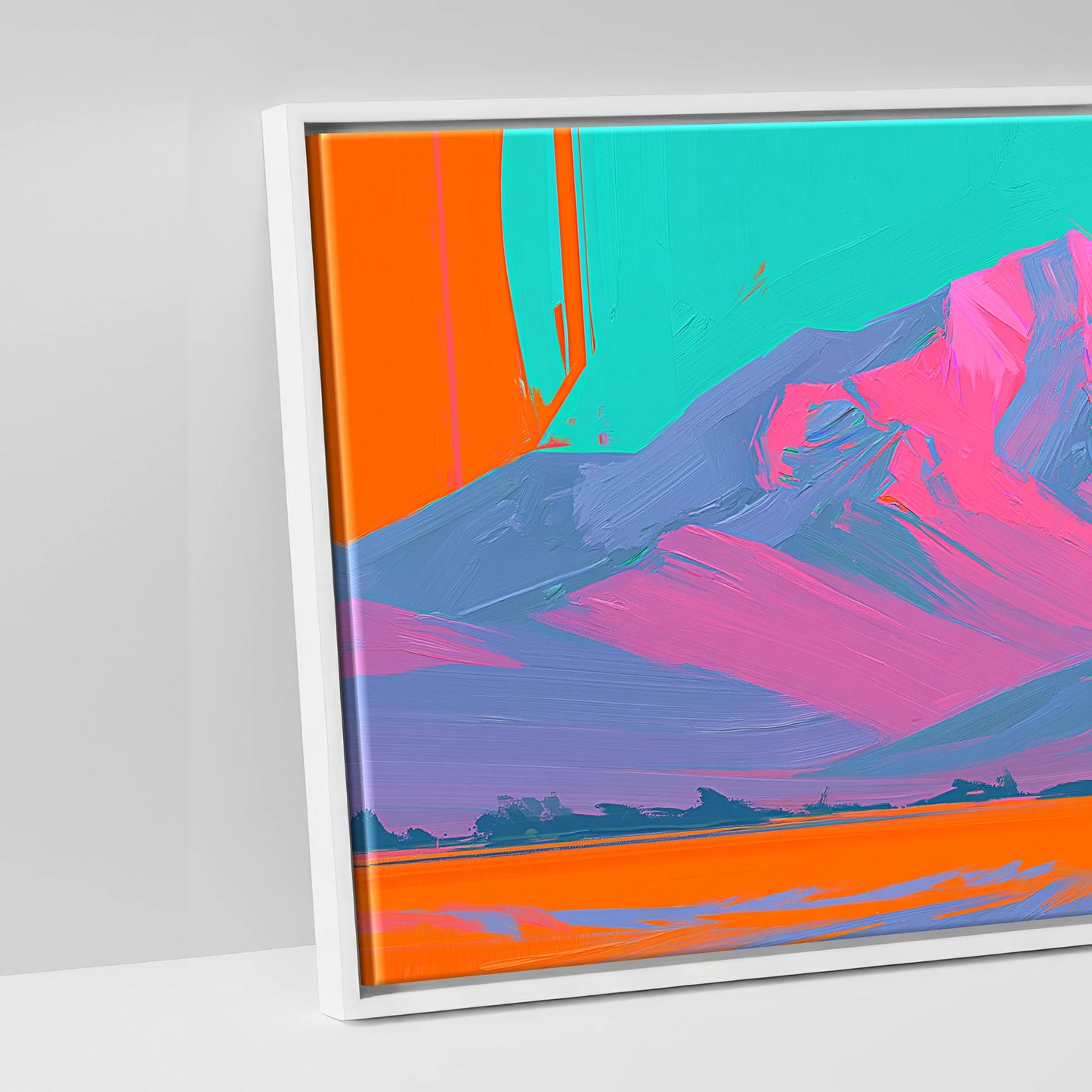 Electric Equine Horizon - artwork detail in a white float frame