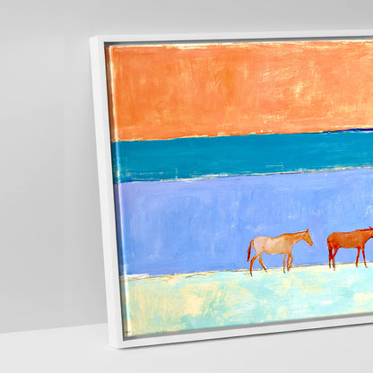 Horizon Wanderers - artwork detail in a white float frame