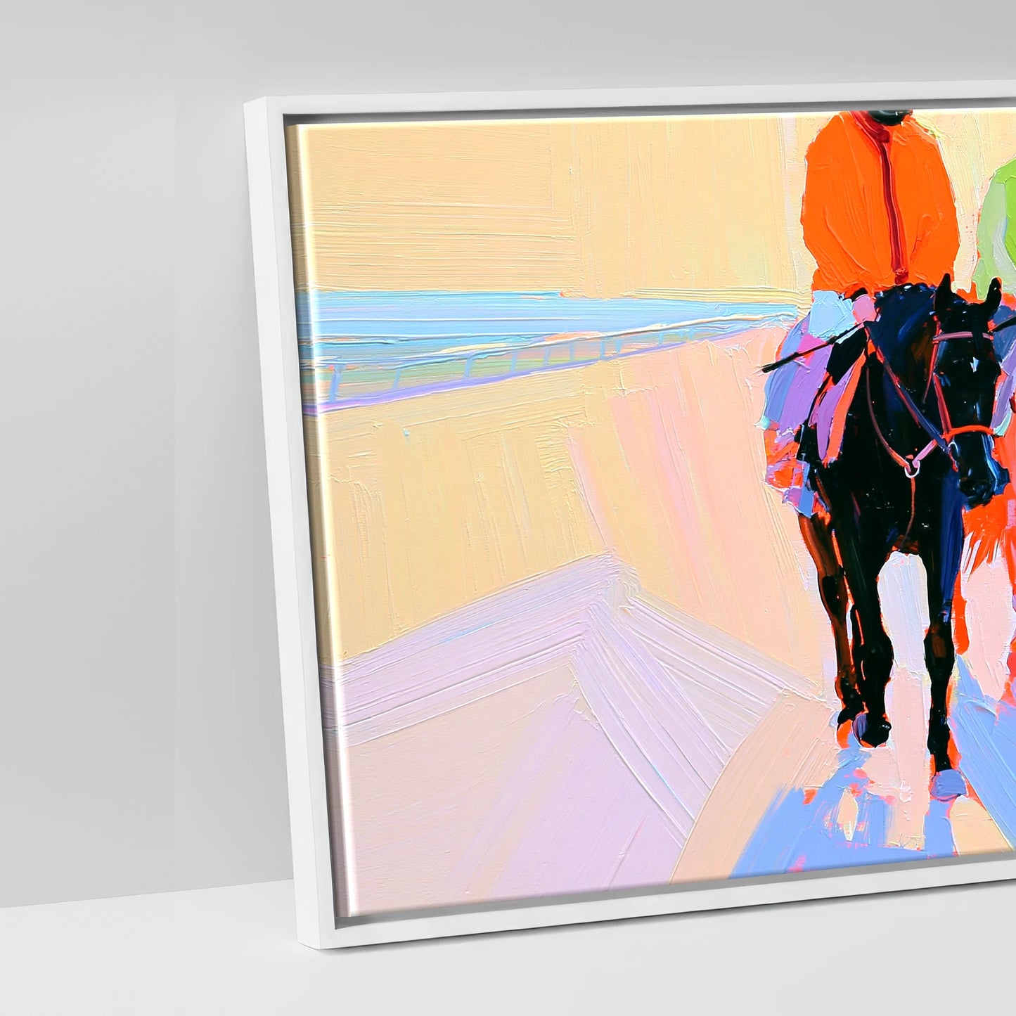 Technicolour Parade - artwork detail in a white float frame
