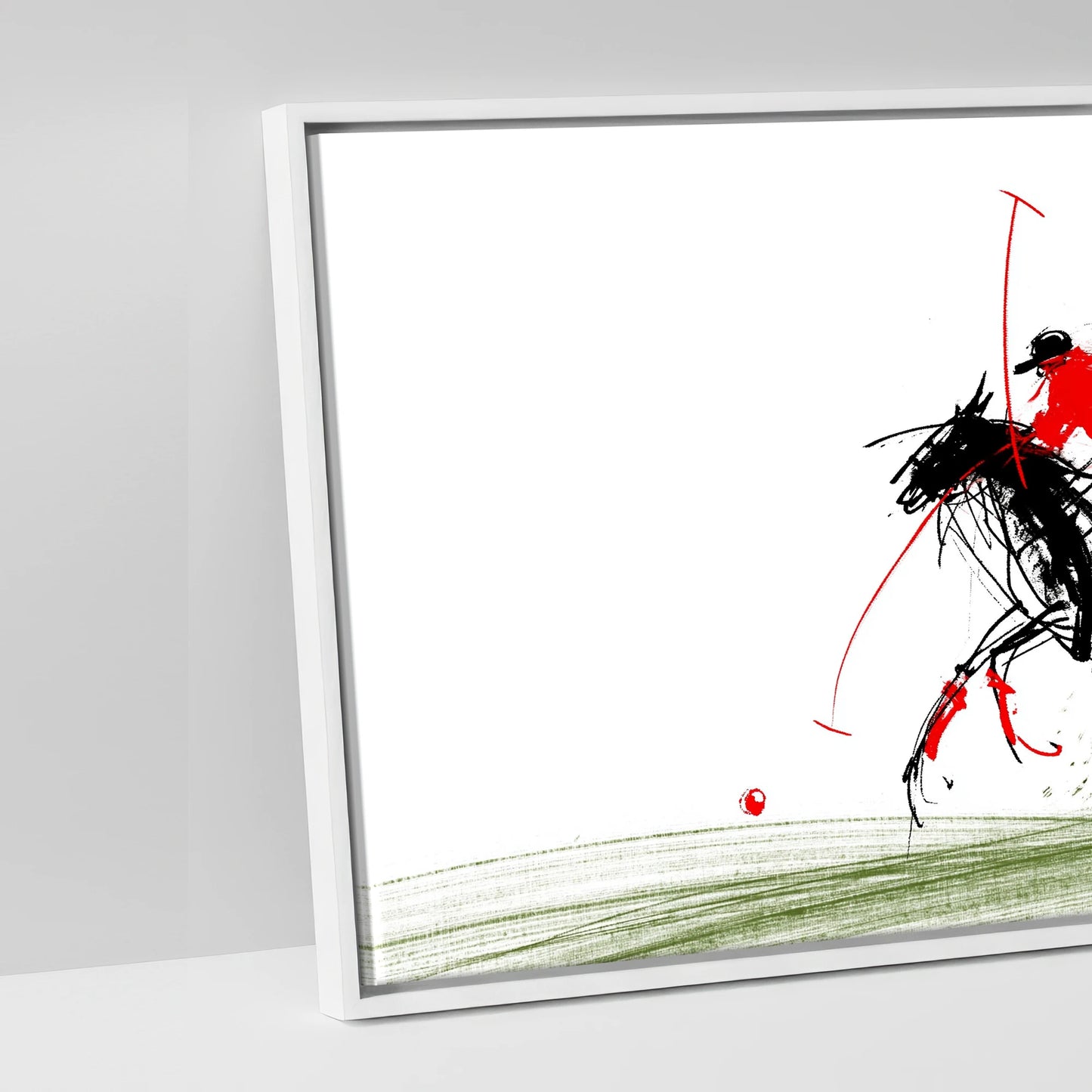 The Scarlet Charge - artwork detail in a white float frame