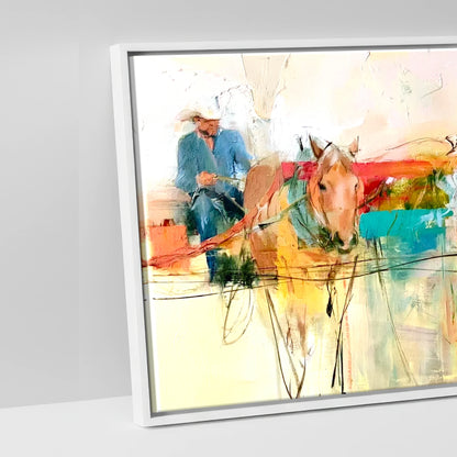 The Working String - artwork detail in a white float frame