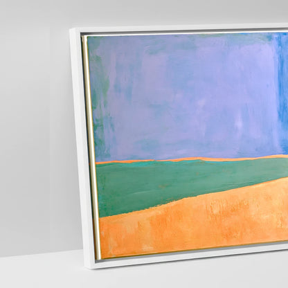 Vast Blue Horizons - artwork detail in a white float frame