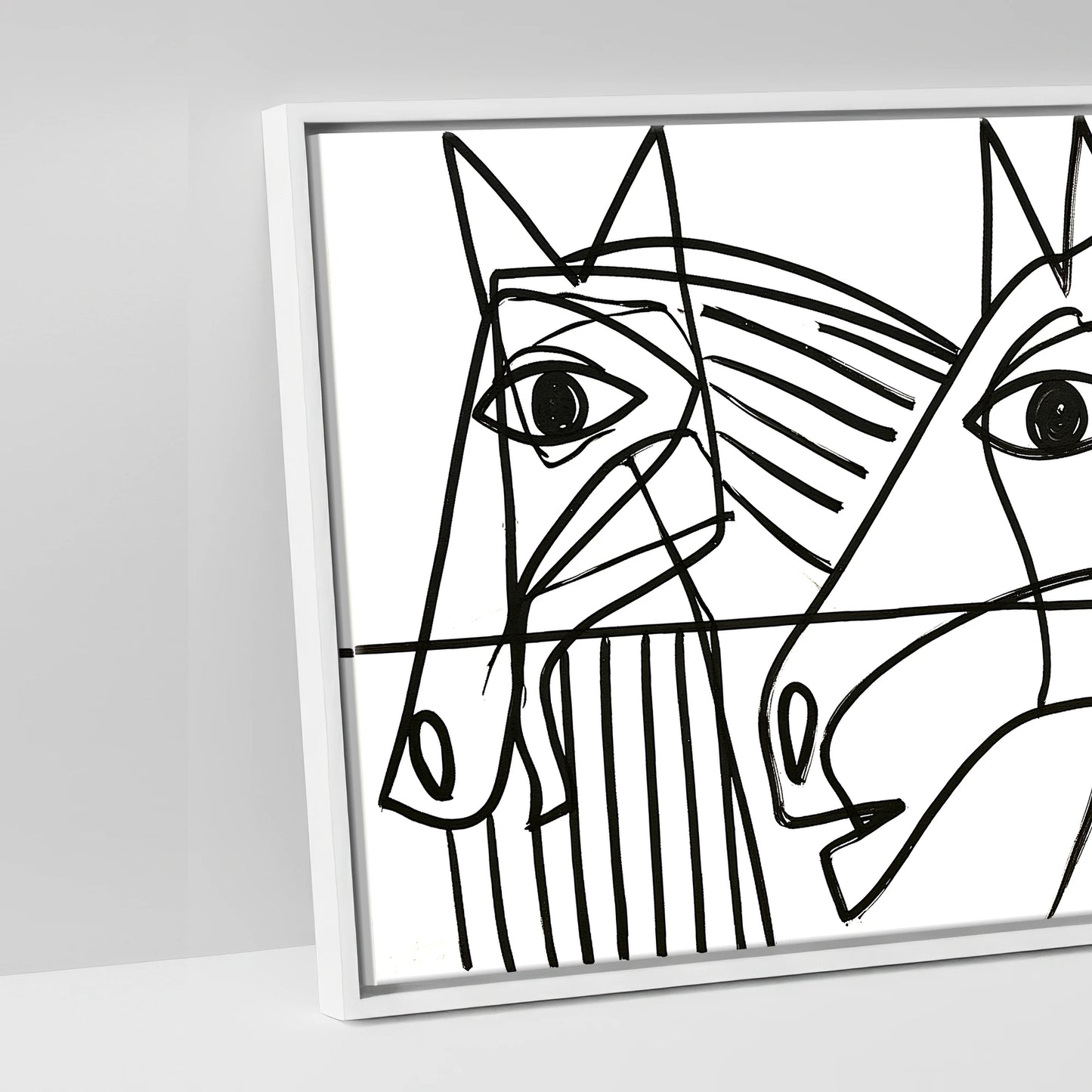 Modern Yard Lineup - artwork detail in a white float frame