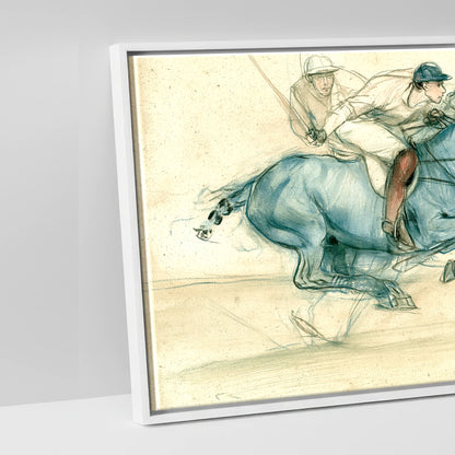The Blue Chukka - artwork detail in a white float frame