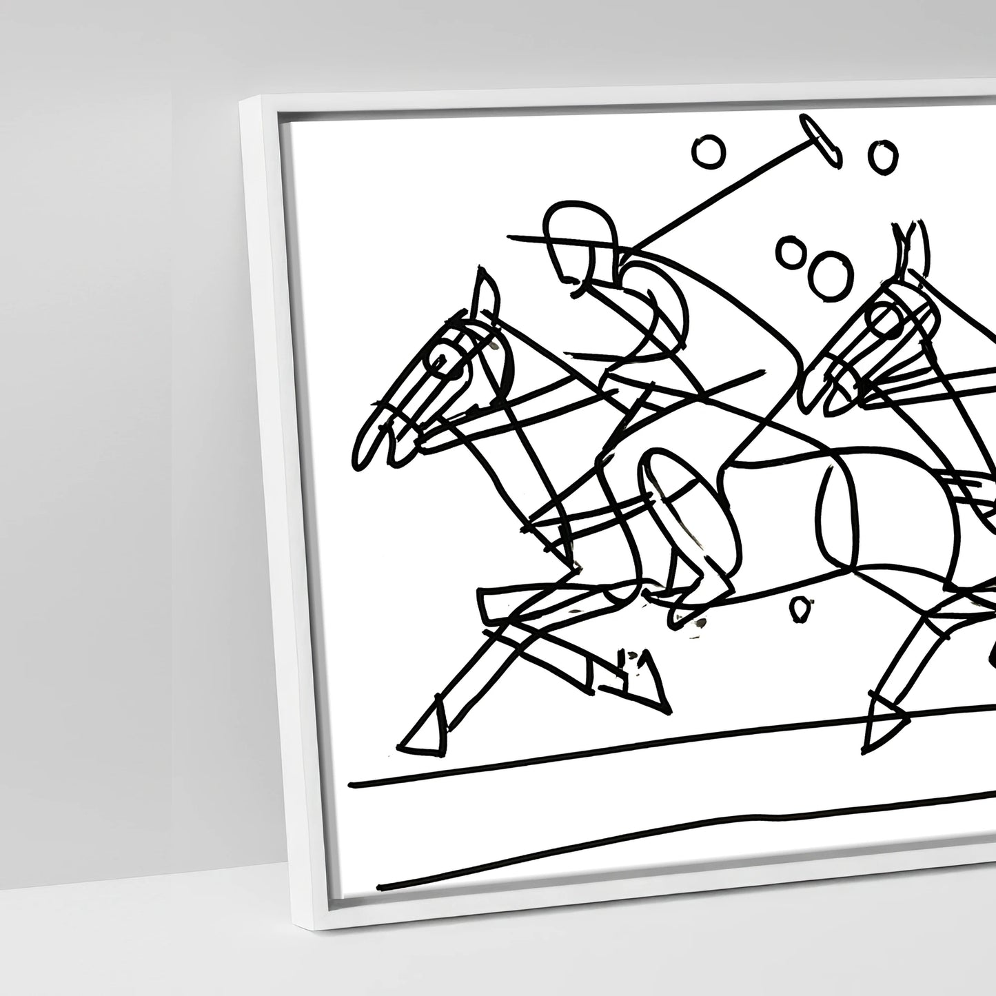 The Polo Line - artwork detail in a white float frame