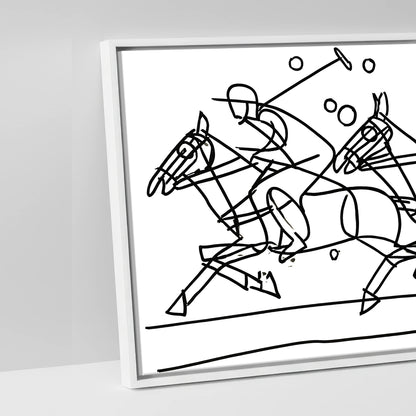 The Polo Line - artwork detail in a white float frame