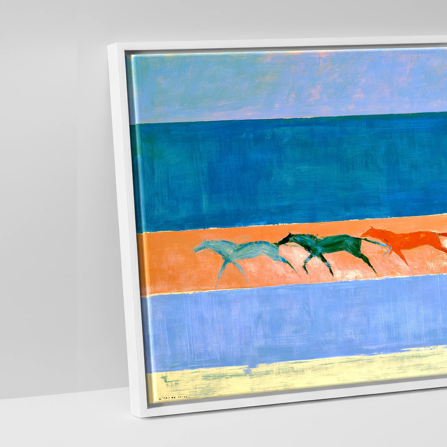 Rhythm of the Coast - artwork detail in a white float frame