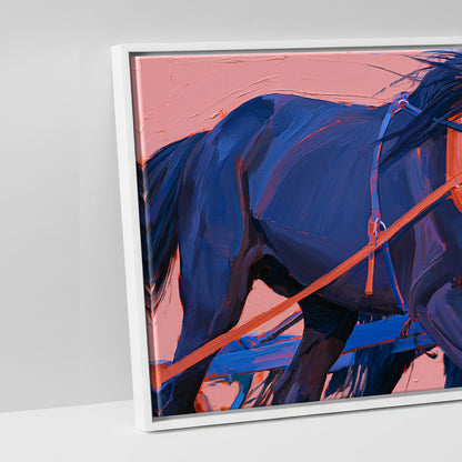 The Indigo Team - artwork detail in a white float frame