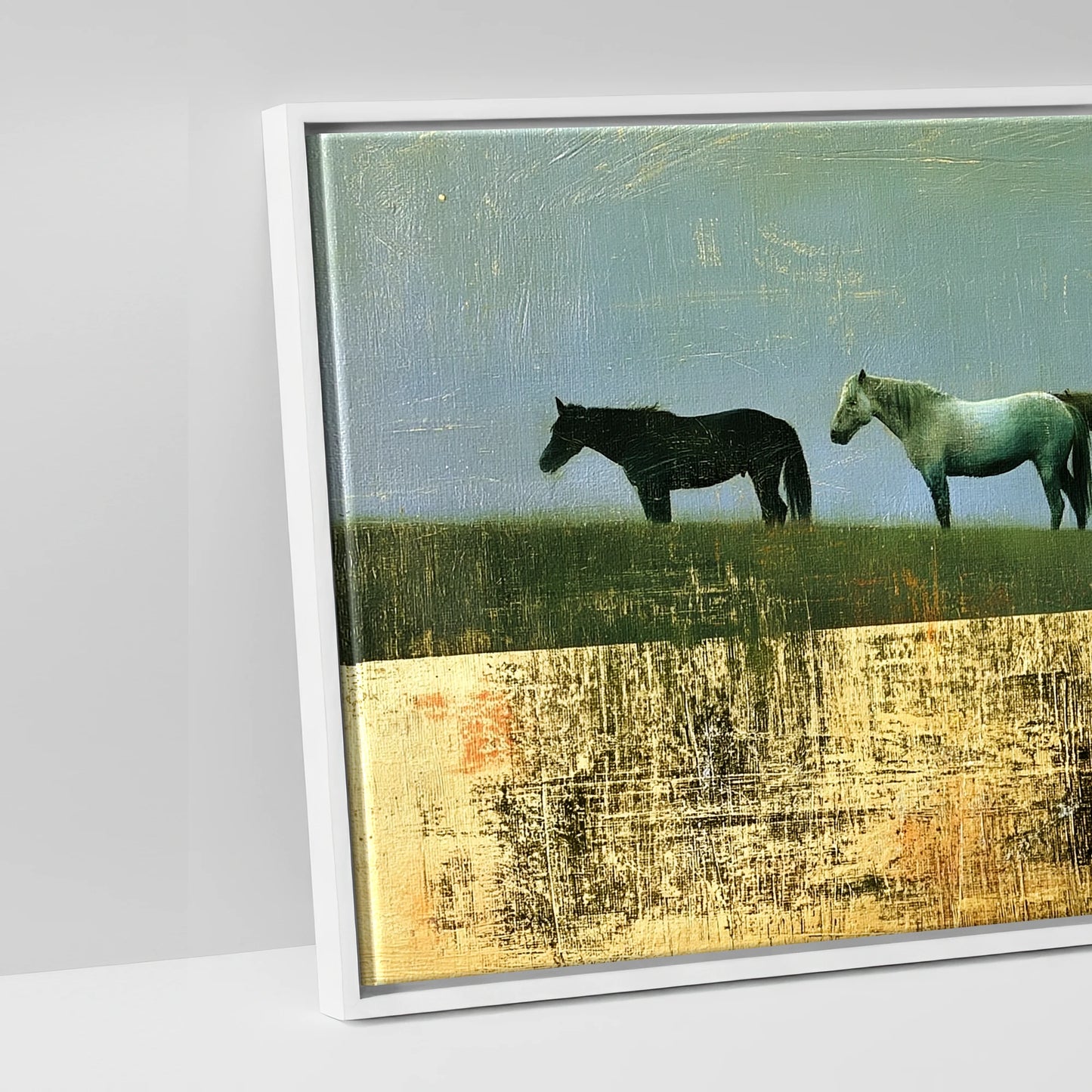 The Gilded Ridge - artwork detail in a white float frame
