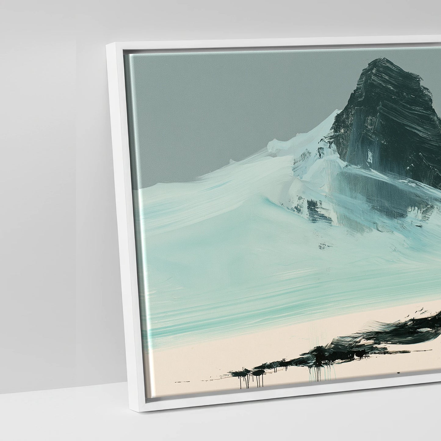 The Long Line - artwork detail in a white float frame