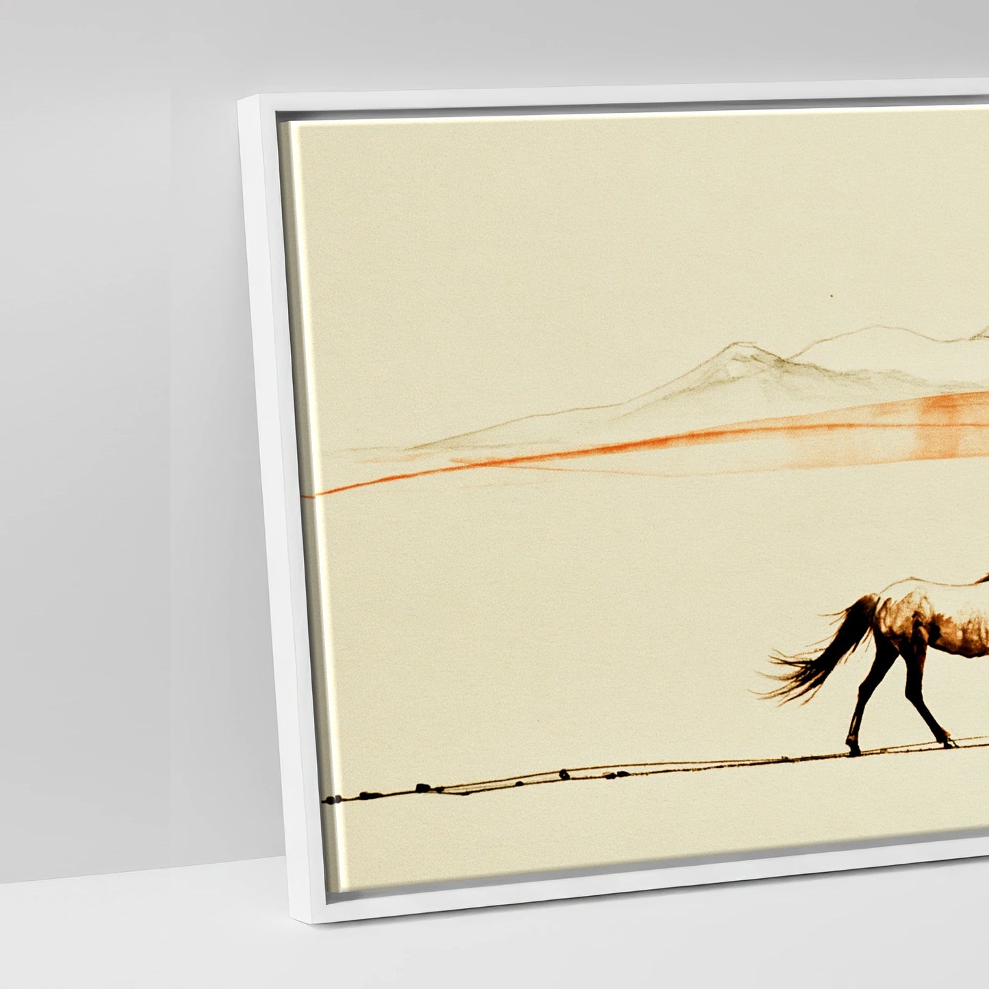 The Amber Horizon - artwork detail in a white float frame