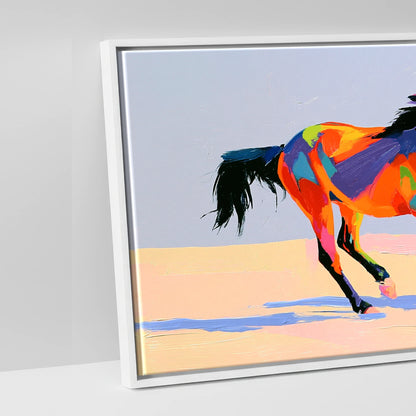 Vivid Stride - artwork detail in a white float frame