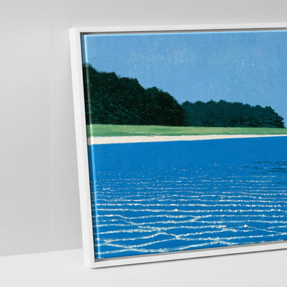 Through the Azure Shallows - artwork detail in a white float frame