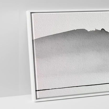 Solitude in Ink - artwork detail in a white float frame