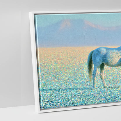 Shimmering Solitude - artwork detail in a white float frame