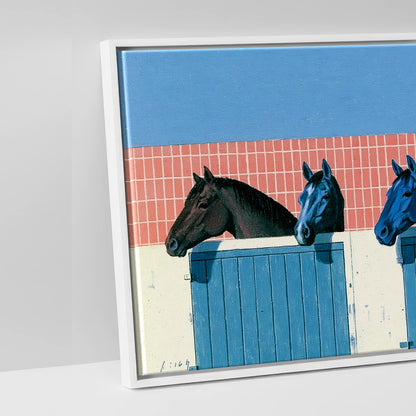 Yard Watch - artwork detail in a white float frame