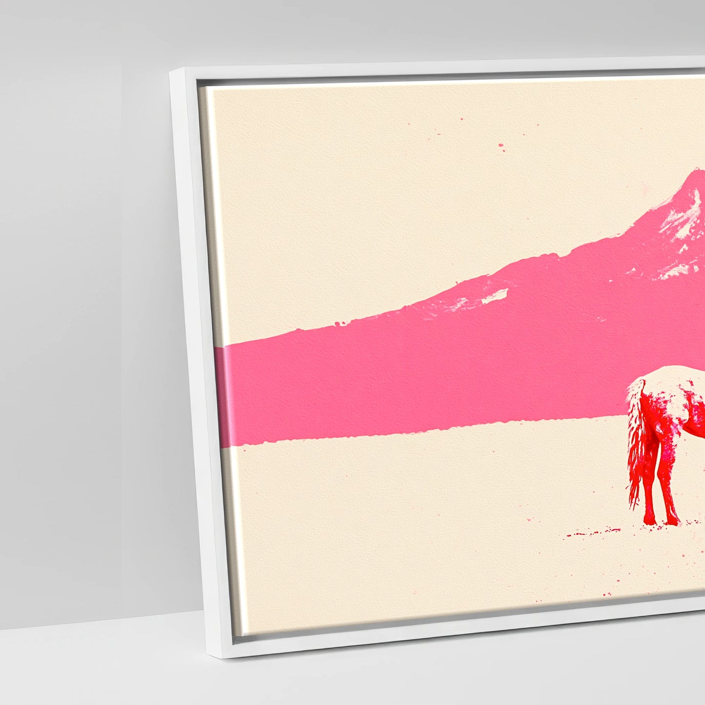 Magenta Mountains - artwork detail in a white float frame