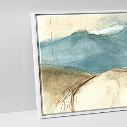 Azure Ridge - artwork detail in a white float frame