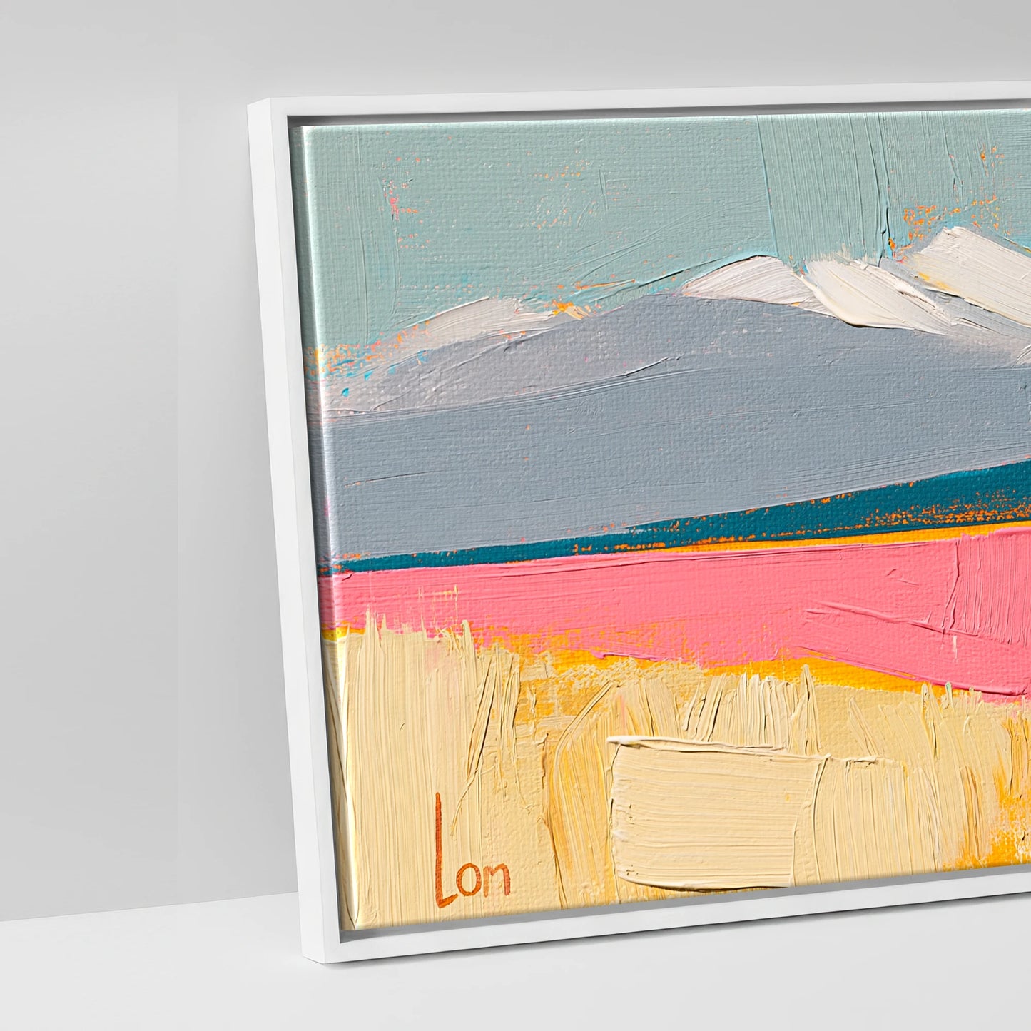 Vivid Equine Horizon - artwork detail in a white float frame