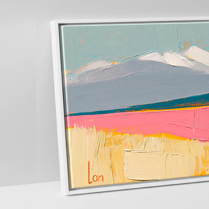 Vivid Equine Horizon - artwork detail in a white float frame