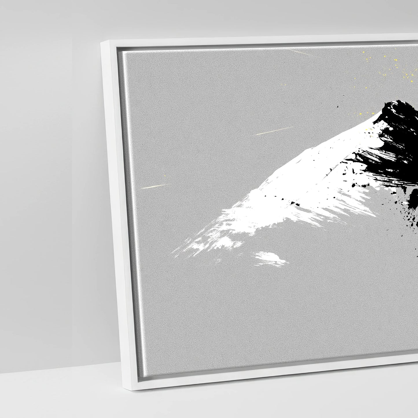 Bold Alpine Silhouette - artwork detail in a white float frame