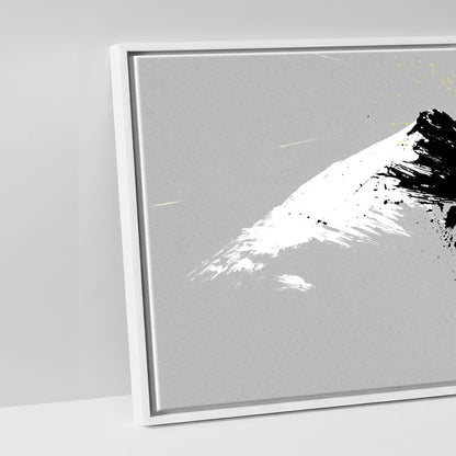 Bold Alpine Silhouette - artwork detail in a white float frame