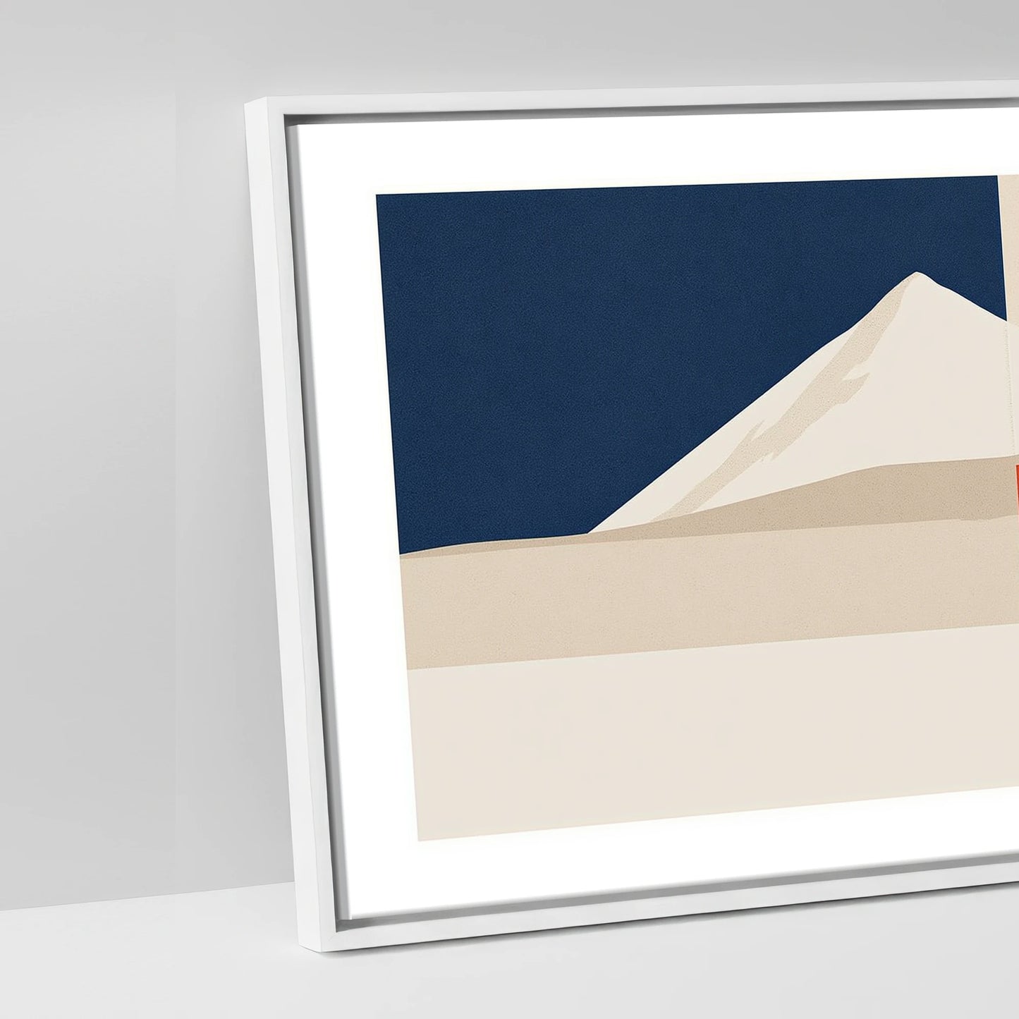 Bold Equine Horizon - artwork detail in a white float frame