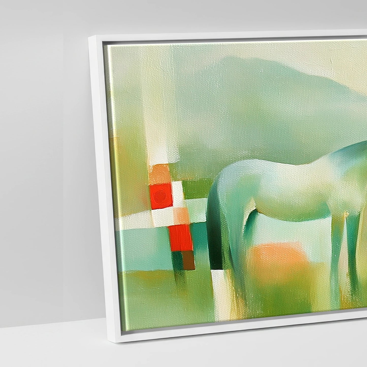 The Mint Horizon - artwork detail in a white float frame