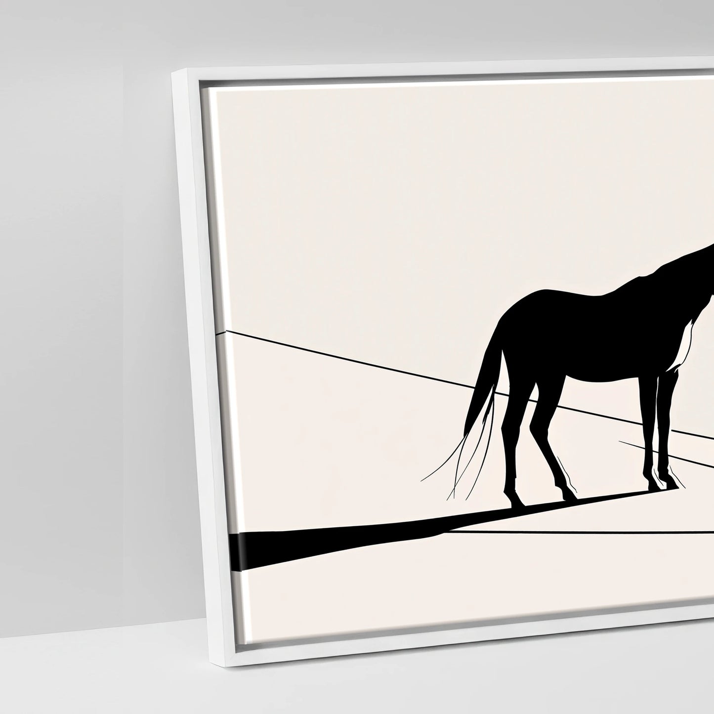 Mountain Contour Silhouette - artwork detail in a white float frame