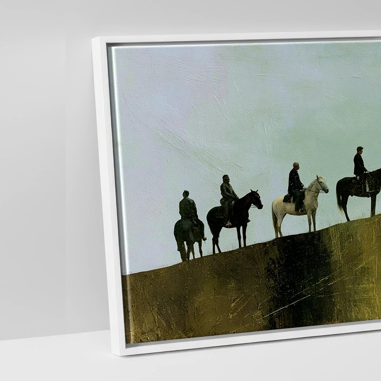 The Golden Ridge - artwork detail in a white float frame