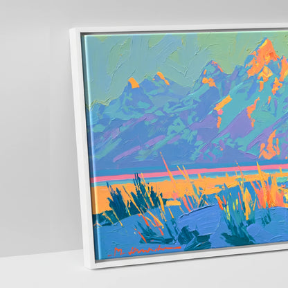Wild Cobalt Range - artwork detail in a white float frame