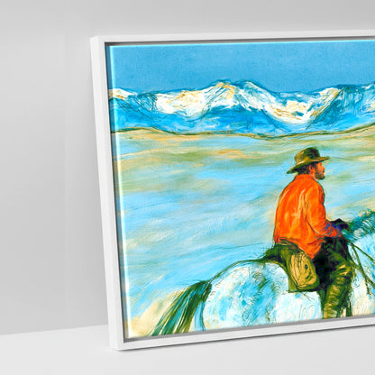 High Country Horizon - artwork detail in a white float frame