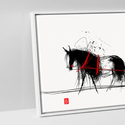 Crimson Ink Drive - artwork detail in a white float frame