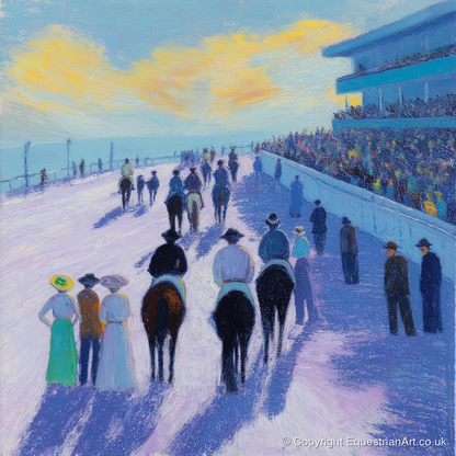 Parade Before the Post - racing horse art print and canvas by Imogen Spencer A.I