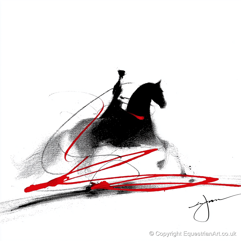 Passion in Passage - dressage horse art print and canvas by Sebastian Vale A.I