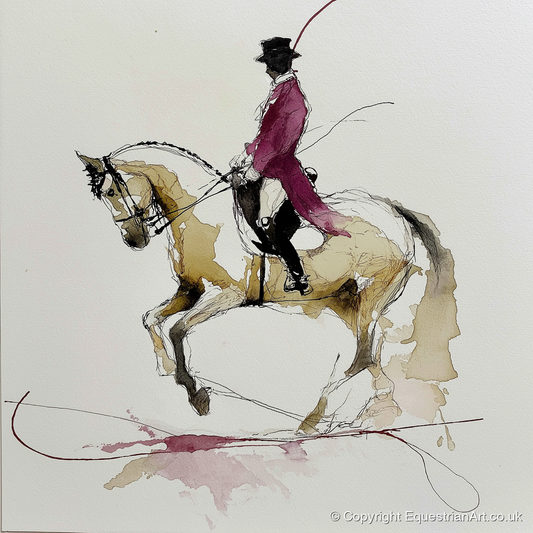 Poise and Passage - dressage horse art print and canvas by Edward Harrington A.I