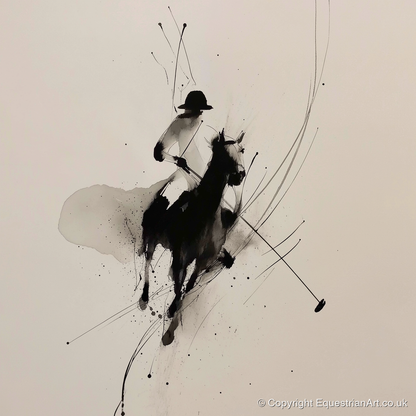 Poised for the Strike - polo horse art print and canvas by Alexander Blackwood A.I