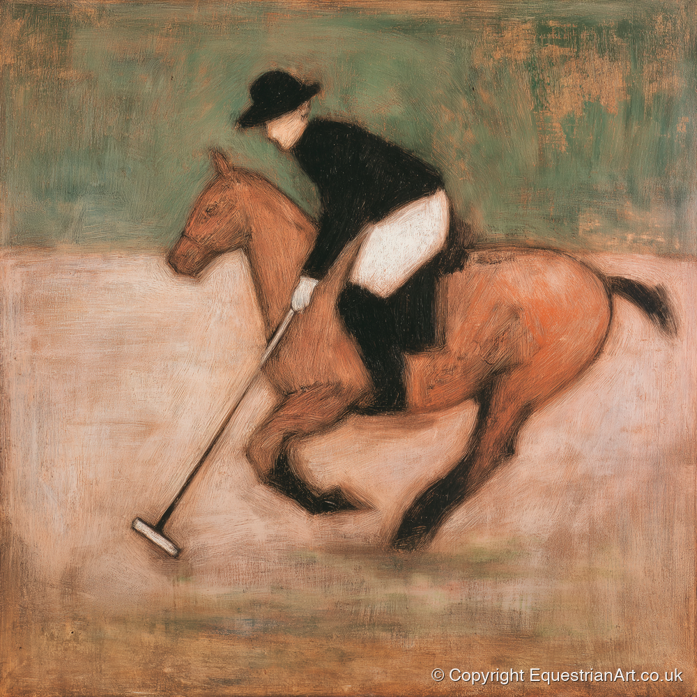 Polo at the Canter - polo horse art print and canvas by Arabella Knight A.I