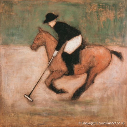 Polo at the Canter - polo horse art print and canvas by Arabella Knight A.I