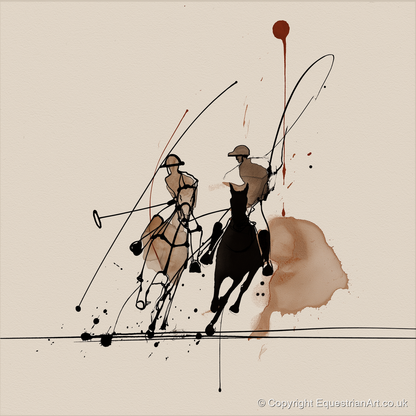 Polo Dynamics - polo horse art print and canvas by Julian Vance A.I