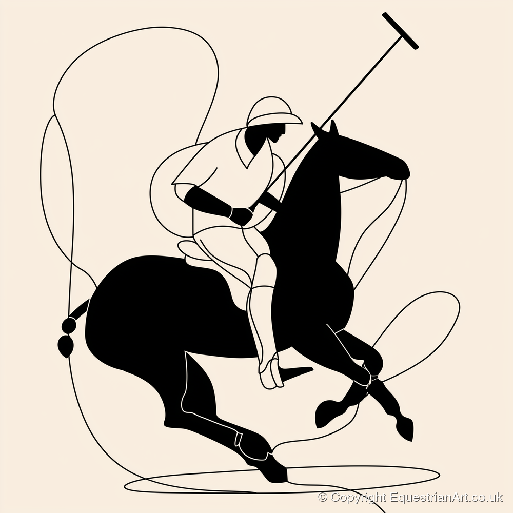 Polo in Motion - polo horse art print and canvas by Felix Chambers A.I