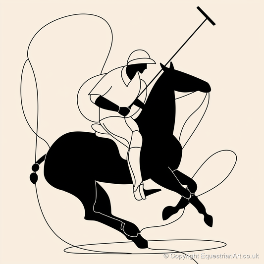 Polo in Motion - polo horse art print and canvas by Felix Chambers A.I