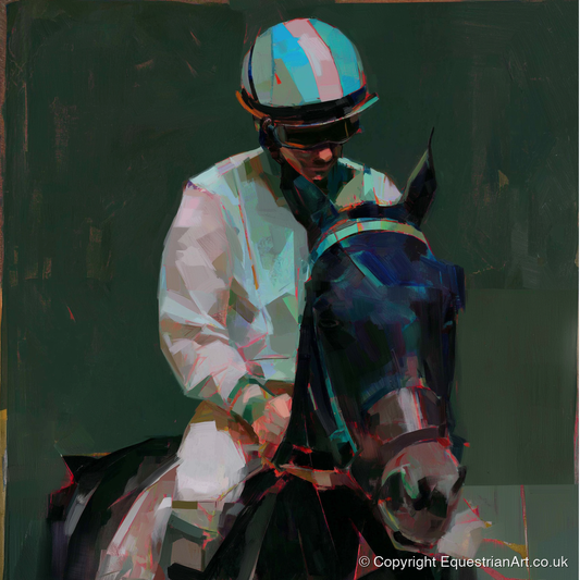 Pre-Race Focus - racing horse art print and canvas by Quentin Hart A.I